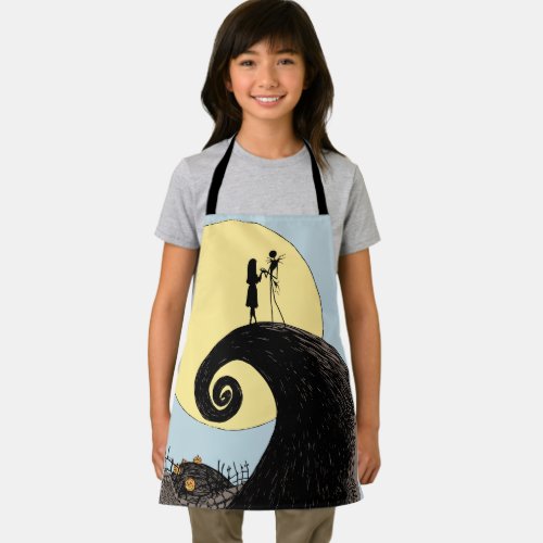Jack and Sally  Moon Silhouette Apron