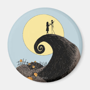 Jack and Sally Moon Silhouette Magnet