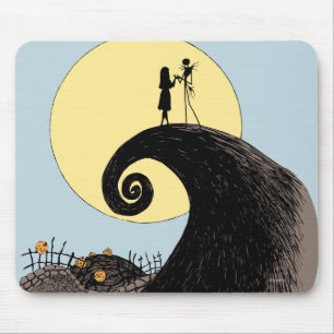 Jack and Sally Moon Silhouette Mouse Pad