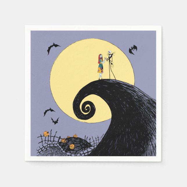 Jack and Sally | Moon Silhouette Napkins (Front)