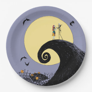 Jack and Sally   Moon Silhouette Paper Plates