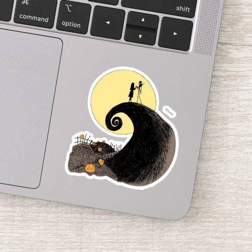 Jack and Sally  Moon Silhouette Sticker
