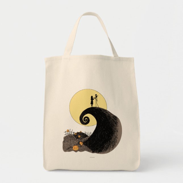 Jack and Sally | Moon Silhouette Tote Bag (Front)