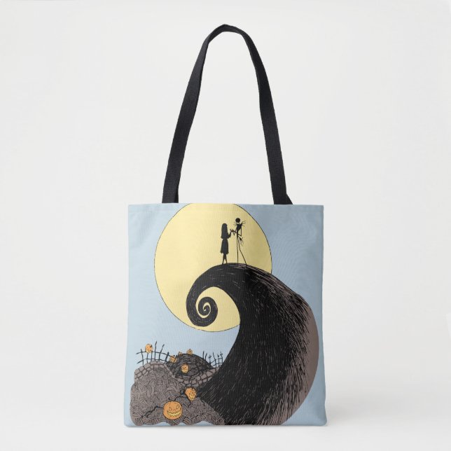 Jack and Sally | Moon Silhouette Tote Bag (Front)