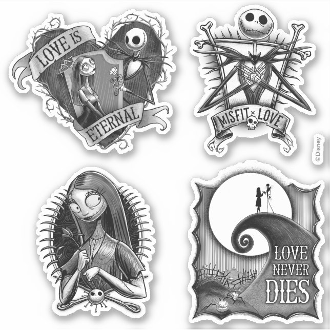 Jack and Sally Moonlight, Madness, & Love Sticker (Front)