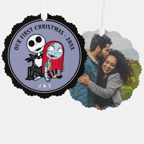 Jack and Sally  Our First Christmas Wedding Ornament Card