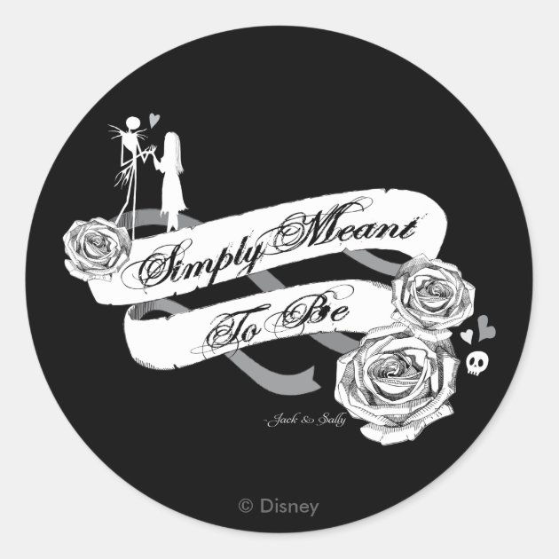 Jack And Sally - Simply Meant To Be Classic Round Sticker