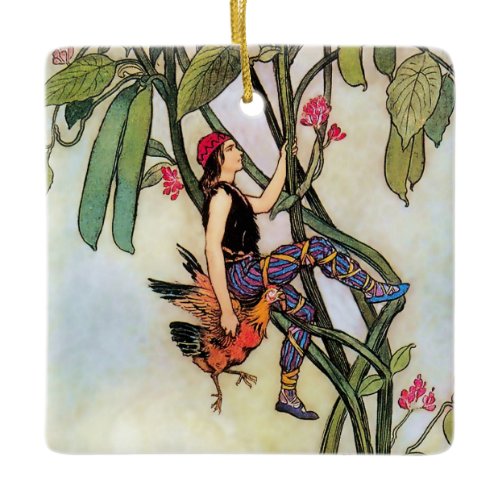 “Jack and the Beanstalk” by Warwick Goble Ceramic Ornament