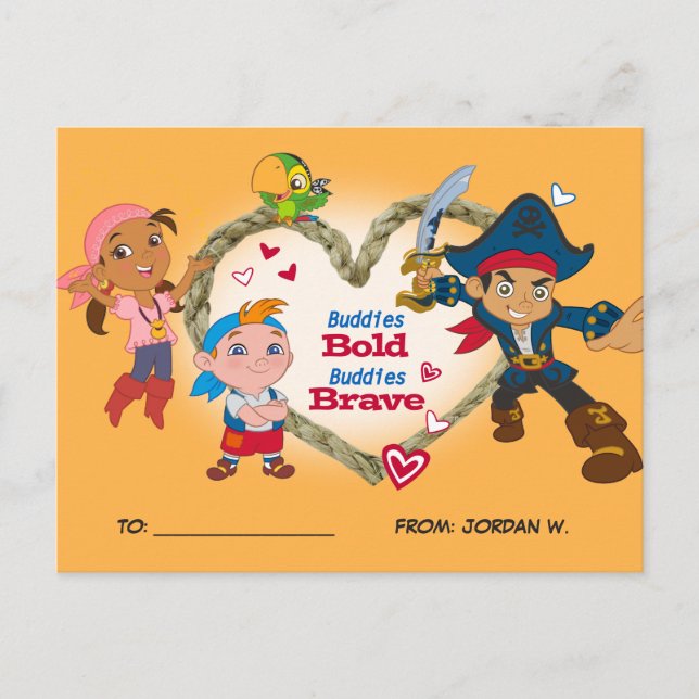 Jack and the Neverland Pirates Valentine Holiday Postcard (Front)