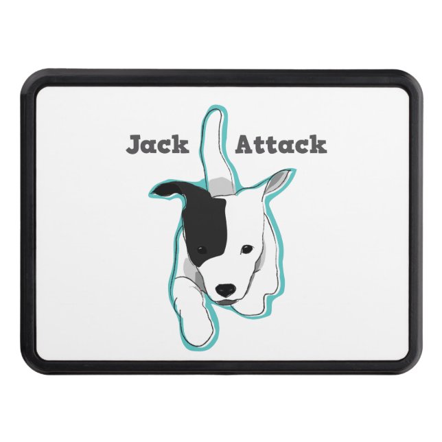 "Jack Attack" Jack Russell Terrier Hitch Cover (Front)