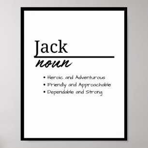 Jack, Boy Personalized Name Definition Poster