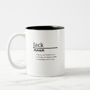 Jack, Boy Personalized Name Definition Two-Tone Coffee Mug