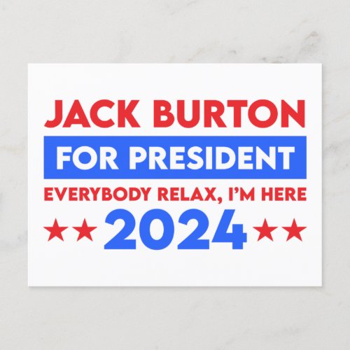 Jack Burton For President 2024 Postcard
