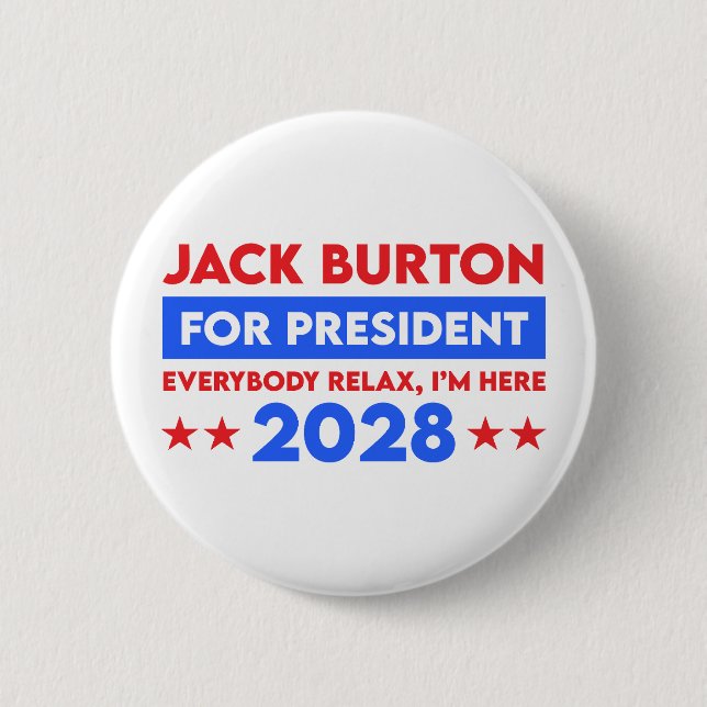 Jack Burton For President 2028 Button (Front)