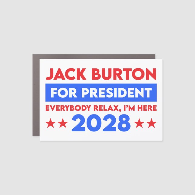Jack Burton For President 2028 Car Magnet (Front)