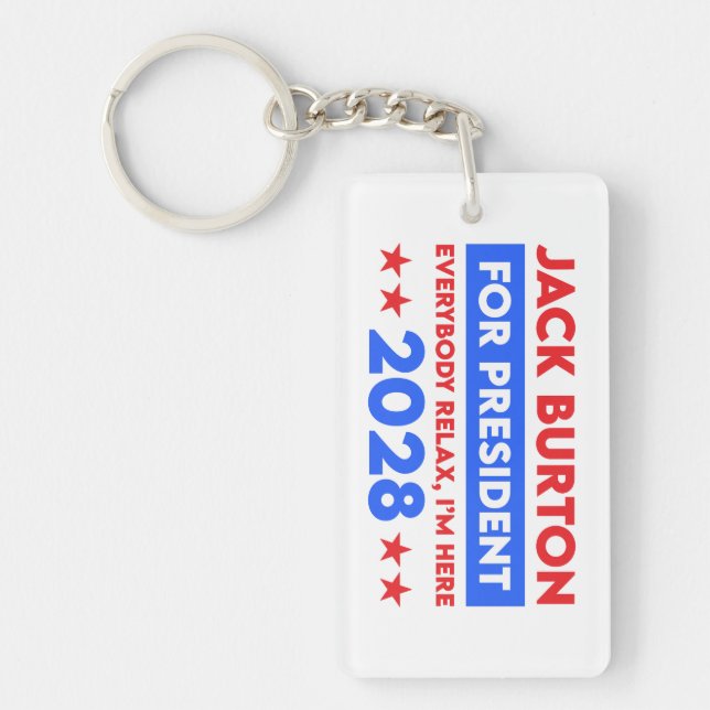 Jack Burton For President 2028 Keychain (Front)