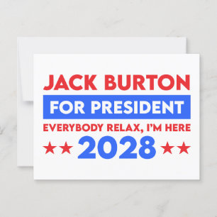 Jack Burton For President 2028 Postcard