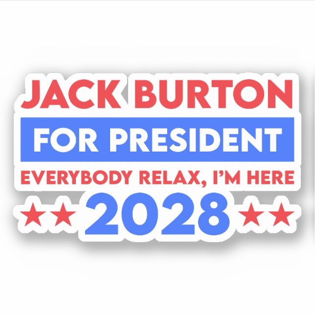 Jack Burton For President 2028 Sticker (Front)
