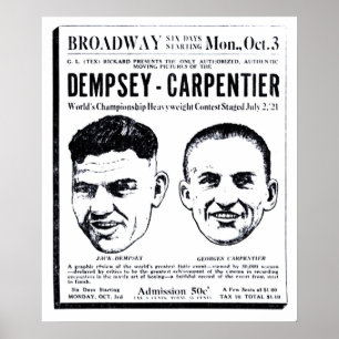 Jack Dempsey 1921 vintage movie ad poster
