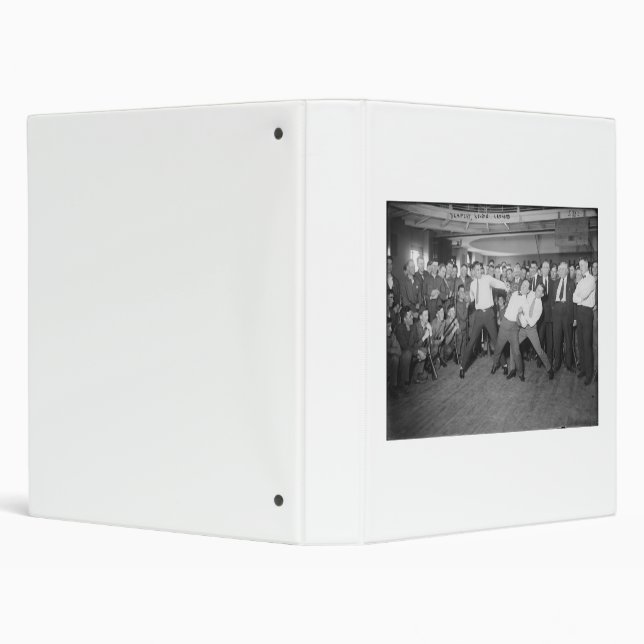 Jack Dempsey Mock Fighting Against Harry Houdini 3 Ring Binder (Background)