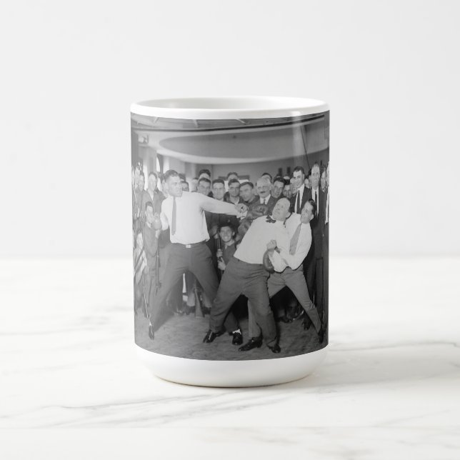 Jack Dempsey Mock Fighting Against Harry Houdini Coffee Mug (Center)