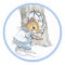 Jack Frost Winter Mouse round pillow