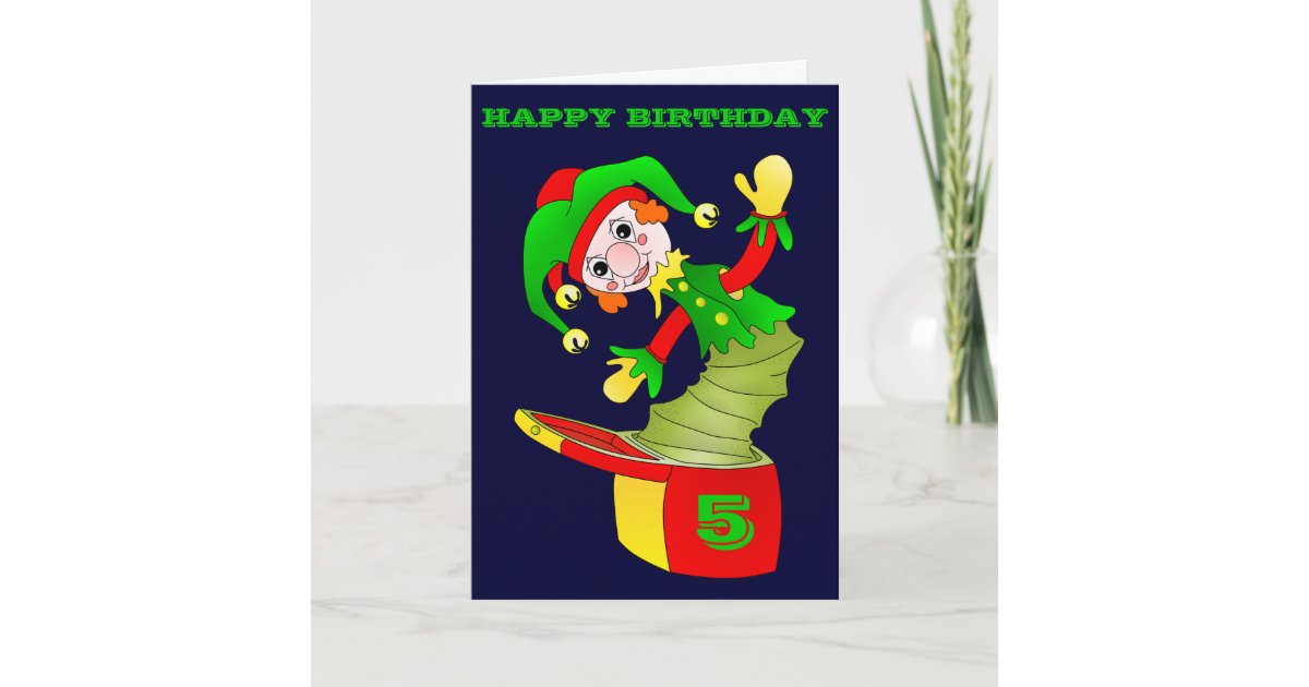 Jack in the box birthday card, customizable card Zazzle