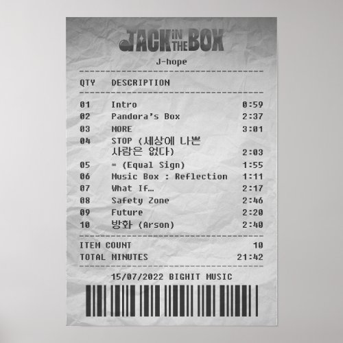 Jack in The Box by j_hope _ Album receipt Poster