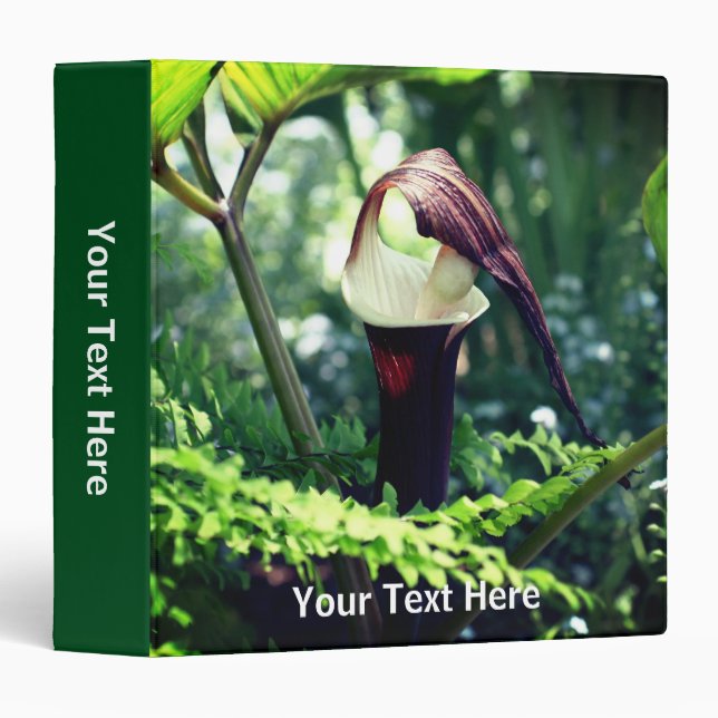 Jack In The Pulpit Flower Personalized 3 Ring Binder (Front/Spine)