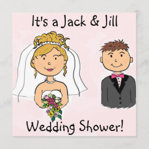 Jack & Jill Bride Groom Wedding Shower Invitations