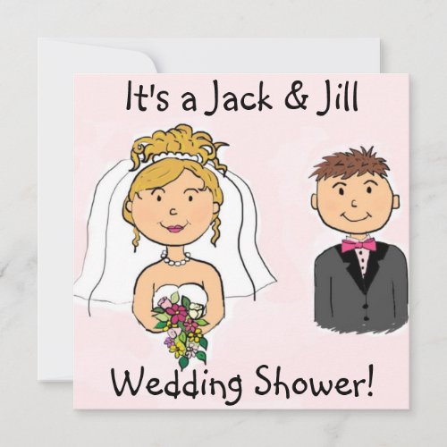 Jack &amp; Jill Bride Groom Wedding Shower Invitations