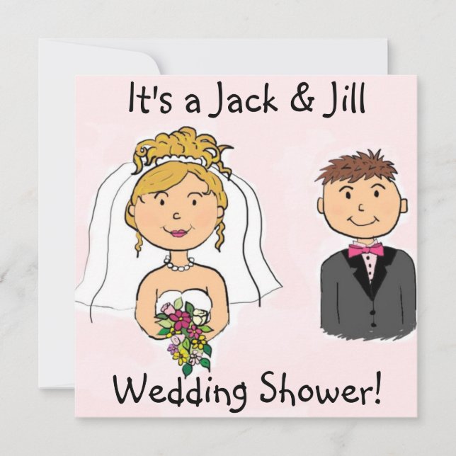 Jack & Jill Bride Groom Wedding Shower Invitations (Front)