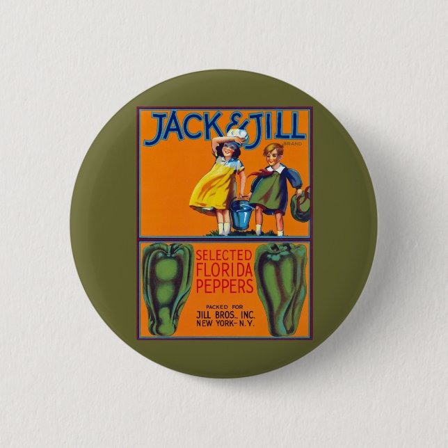 Jack & Jill Florida Peppers Pinback Button (Front)