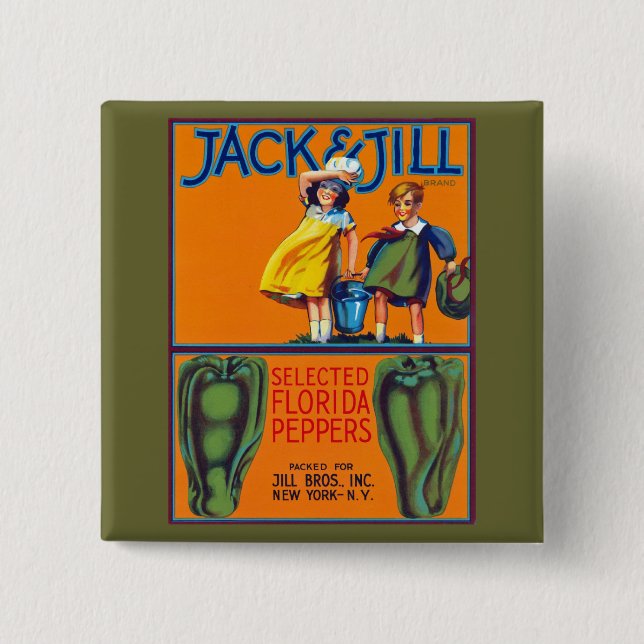 Jack & Jill Florida Peppers Pinback Button (Front)