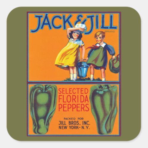Jack  Jill Florida Peppers Square Sticker
