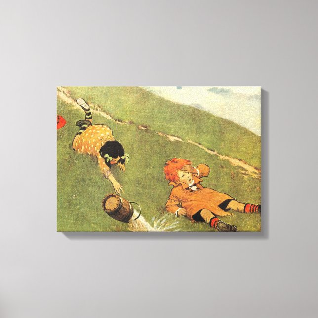 Jack & Jill Nursery Rhyme Stretched Canvas Print (Front)