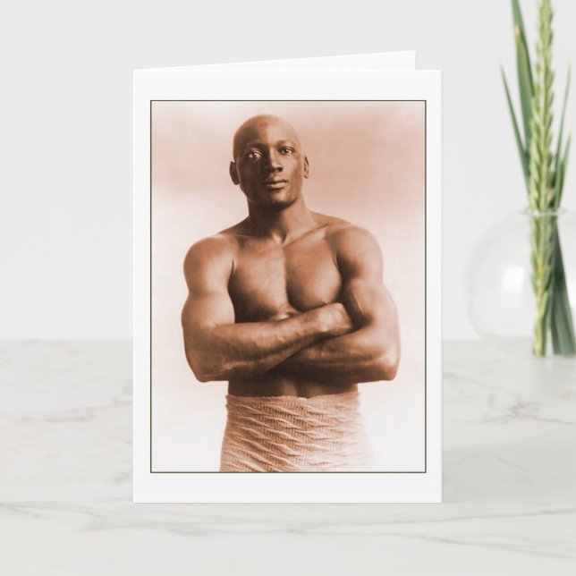 Jack Johnson American Boxer Vintage Photo Card (Front)