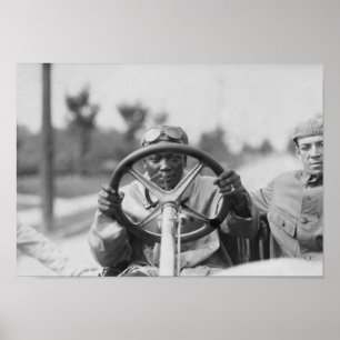 Jack Johnson Driving His Thomas Flyer Poster