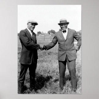 Jack Johnson Shaking Hands With Tut Jackson Poster