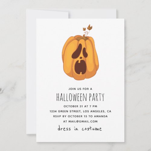 Jack lantern spooky pumpkin Halloween party Invitation