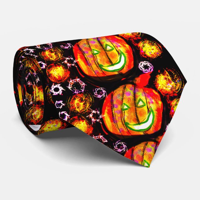Jack o jack o lantern neck tie (Rolled)
