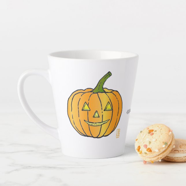 Jack-o-lantern 12 oz. latte mug (In Situ)