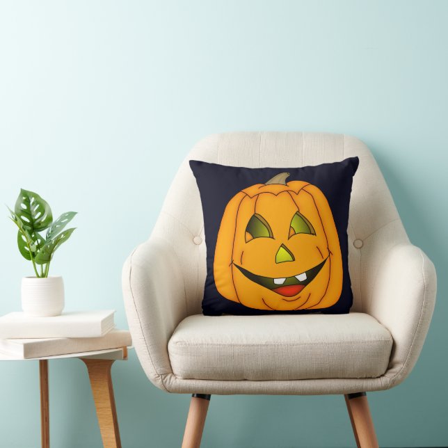 Jack o' Lantern 1© Throw Pillow (Chair)