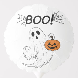 Jack-o’-lantern and A White Ghost Boo Halloween Balloon