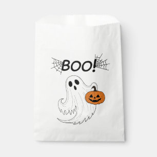 Jack-o’-lantern and A White Ghost Boo Halloween Favor Bag
