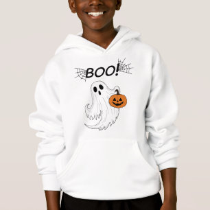 Jack-o’-lantern and A White Ghost Boo Halloween Hoodie