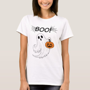 Jack-o’-lantern and A White Ghost Boo Halloween T-Shirt