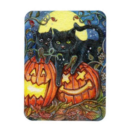 Jack-O'-Lantern and Black Cats Magnet