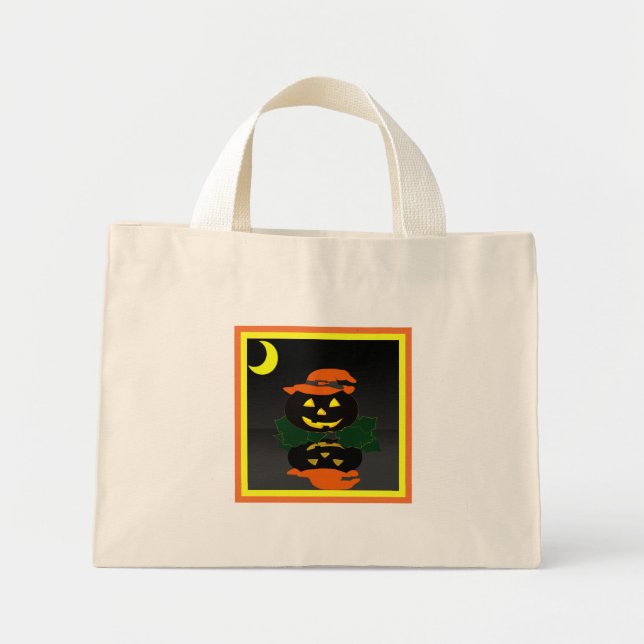 Jack O Lantern and his Reflection - Mini Tote Bag (Front)