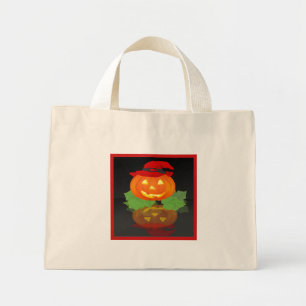 Jack O Lantern and his Reflection - Mini Tote Bag